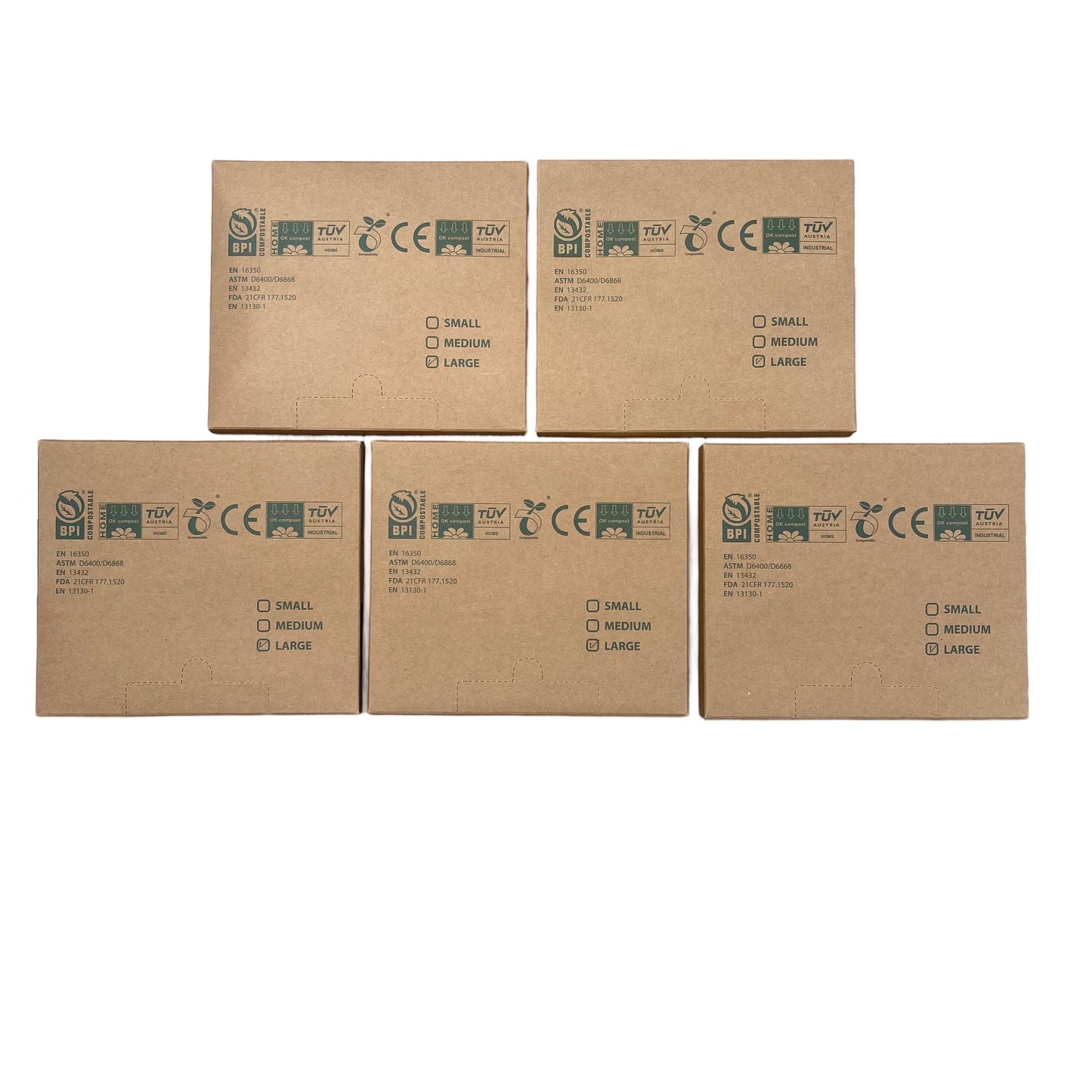 Disposable, 100% Compostable, Food Safe Gloves- x 5